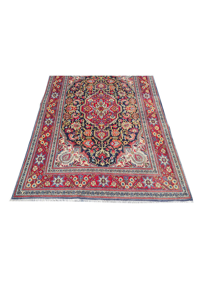 Authentic Hand Knotted Vintage Pashmin Koum Wool Area Rug 5.3 x 3.7 Ft (1757 Ger-4)