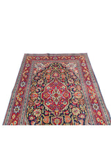 Authentic Hand Knotted Vintage Pashmin Koum Wool Area Rug 5.3 x 3.7 Ft (1757 Ger-4)
