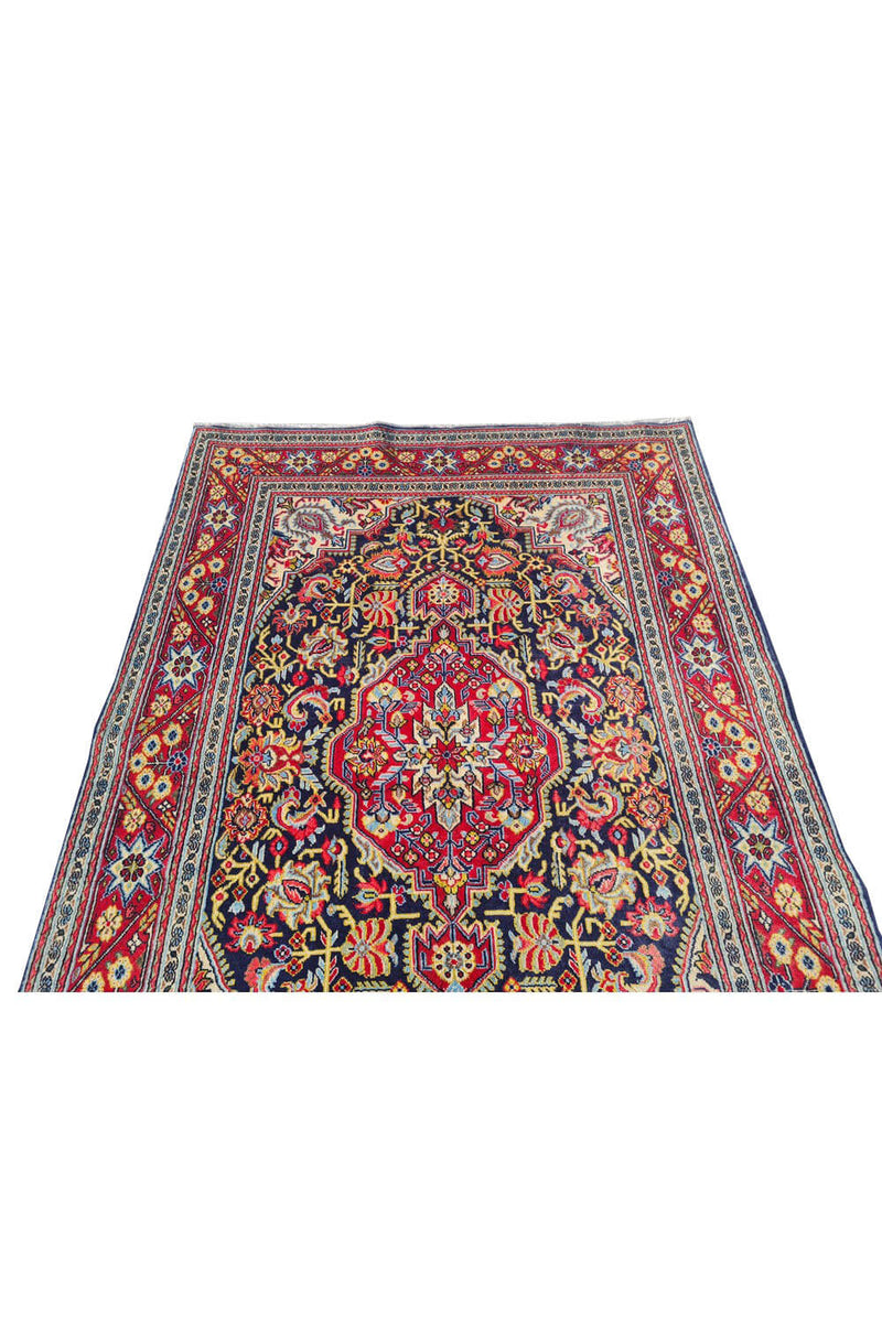 Authentic Hand Knotted Vintage Pashmin Koum Wool Area Rug 5.3 x 3.7 Ft (1757 Ger-4)