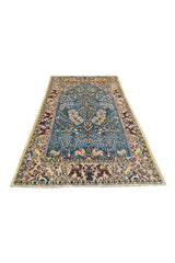 Authentic Hand Knotted Vintage Pashmin Koum Hunting Pictorial Wool Area Rug 5.6 x 3.5 Ft (1759 Ger-4)