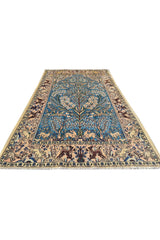 Authentic Hand Knotted Vintage Pashmin Koum Hunting Pictorial Wool Area Rug 5.6 x 3.5 Ft (1759 Ger-4)