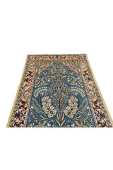 Authentic Hand Knotted Vintage Pashmin Koum Hunting Pictorial Wool Area Rug 5.6 x 3.5 Ft (1759 Ger-4)
