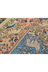 Authentic Hand Knotted Vintage Pashmin Koum Hunting Pictorial Wool Area Rug 5.6 x 3.5 Ft (1759 Ger-4)