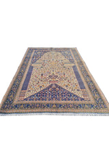 Authentic Hand Knotted Vintage Bijour Wool Area Rug 4.9 x 3.4 Ft (1760 Ger-4)