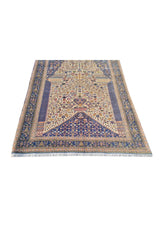 Authentic Hand Knotted Vintage Bijour Wool Area Rug 4.9 x 3.4 Ft (1760 Ger-4)