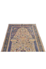 Authentic Hand Knotted Vintage Bijour Wool Area Rug 4.9 x 3.4 Ft (1760 Ger-4)