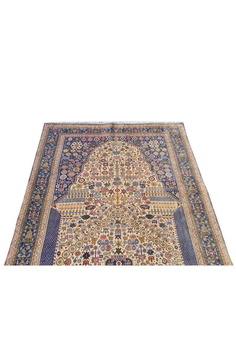 Authentic Hand Knotted Vintage Bijour Wool Area Rug 4.9 x 3.4 Ft (1760 Ger-4)