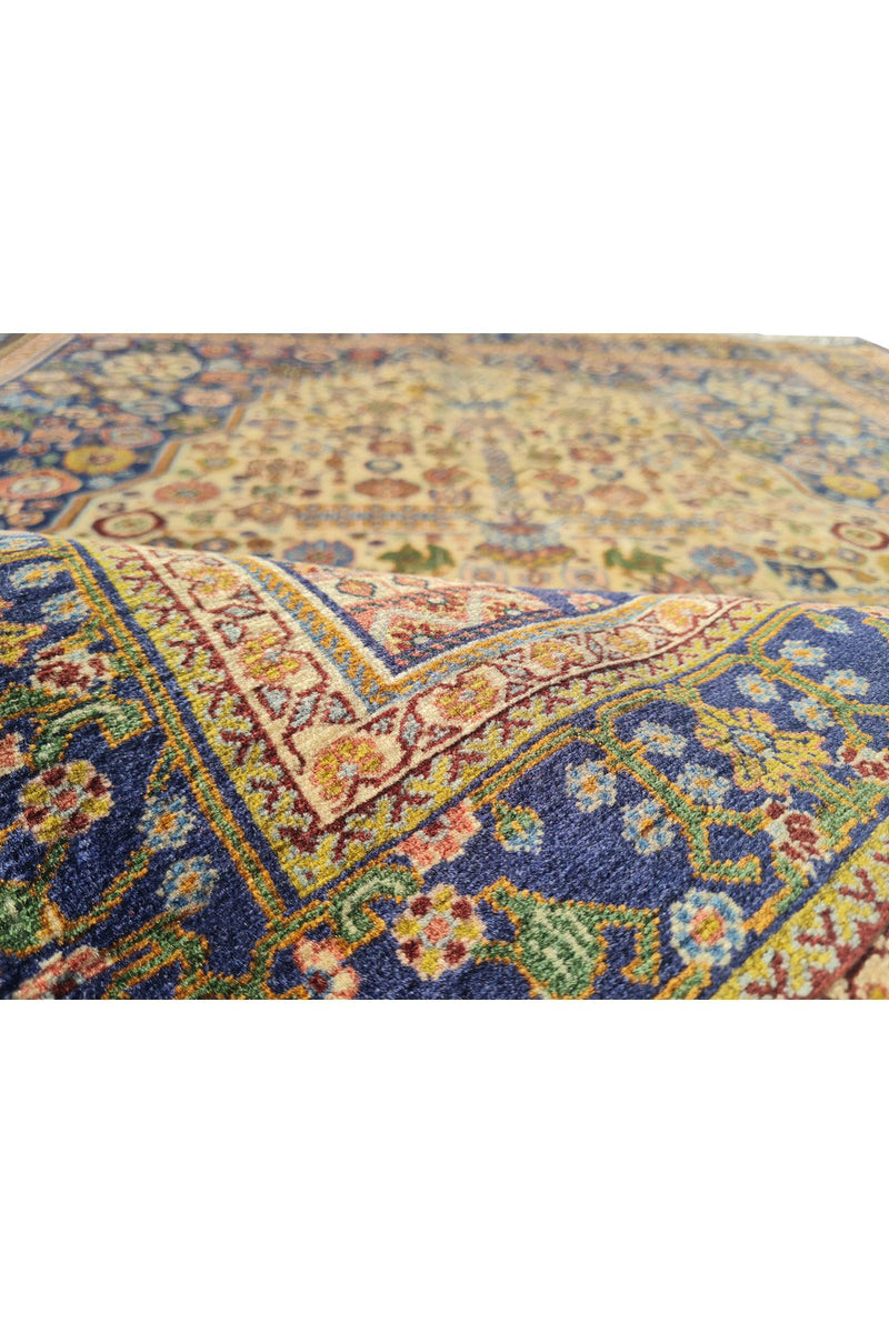 Authentic Hand Knotted Vintage Bijour Wool Area Rug 4.9 x 3.4 Ft (1760 Ger-4)
