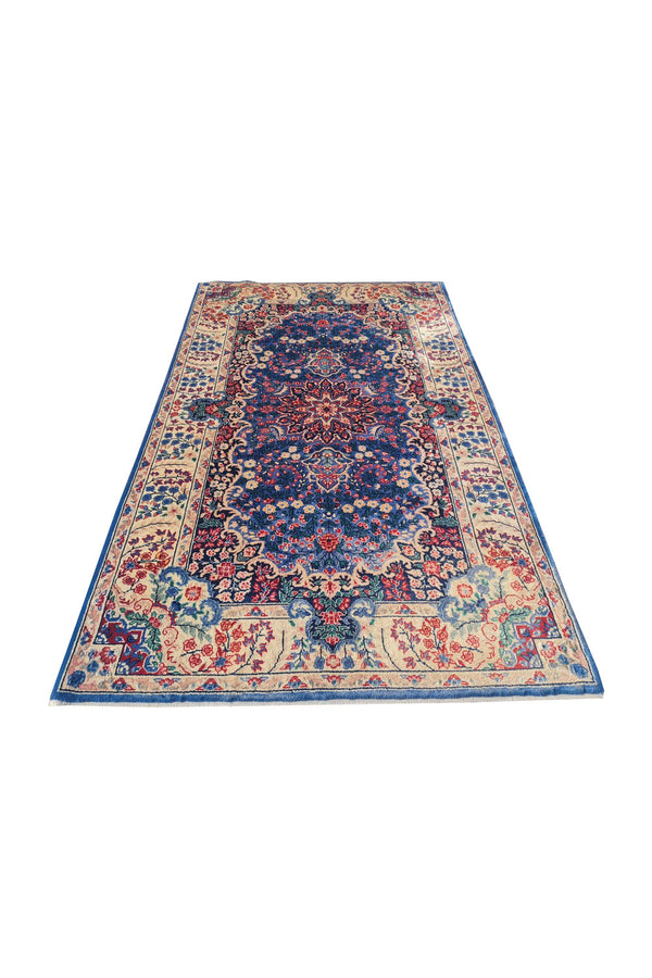Authentic Hand Knotted Vintage Qirmoun Wool Area Rug 5.0 x 3.0 Ft (1761 Ger-4)