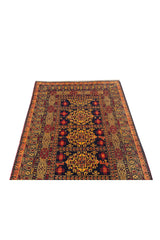Authentic Hand Knotted Antique Al Khuja Wool Area Rug 4.10 x 3.2 Ft (1763 Ger-4)