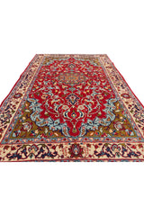 Authentic Hand Knotted Vintage Isfahan Wool Area Rug 5.2 x 3.6 Ft (1768 Ger-4)