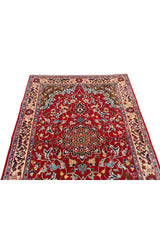 Authentic Hand Knotted Vintage Isfahan Wool Area Rug 5.2 x 3.6 Ft (1768 Ger-4)