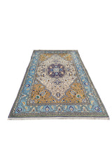 Authentic Hand Knotted Vintage Pashmin Koum Wool Area Rug 5.5 x 3.5 Ft (1769 Ger-4)