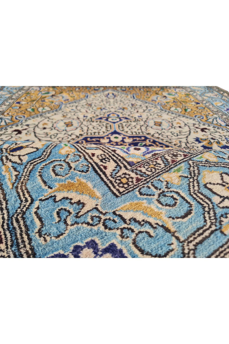 Authentic Hand Knotted Vintage Pashmin Koum Wool Area Rug 5.5 x 3.5 Ft (1769 Ger-4)