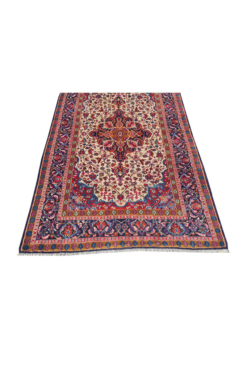 Authentic Hand Knotted Vintage Agra Wool Area Rug 5.0 x 3.0 Ft (1770 Ger-4)