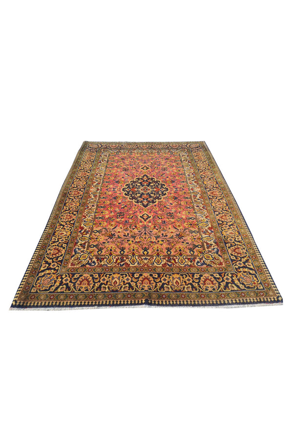 Authentic Hand Knotted Vintage Pashmin Koum Wool Area Rug 5.2 x 3.8 Ft (1773 Ger-4)