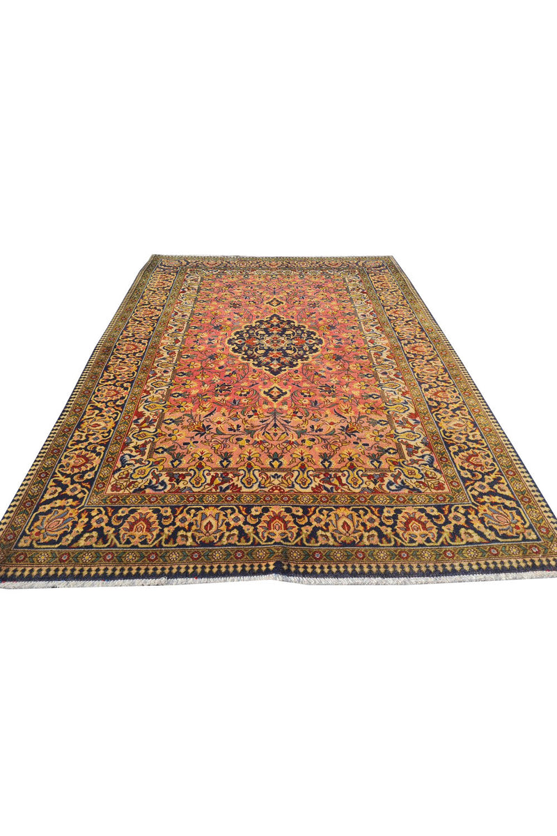 Authentic Hand Knotted Vintage Pashmin Koum Wool Area Rug 5.2 x 3.8 Ft (1773 Ger-4)