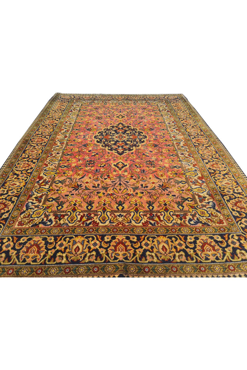 Authentic Hand Knotted Vintage Pashmin Koum Wool Area Rug 5.2 x 3.8 Ft (1773 Ger-4)