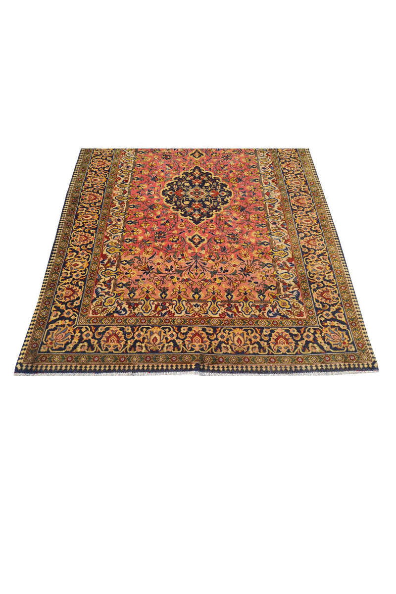 Authentic Hand Knotted Vintage Pashmin Koum Wool Area Rug 5.2 x 3.8 Ft (1773 Ger-4)