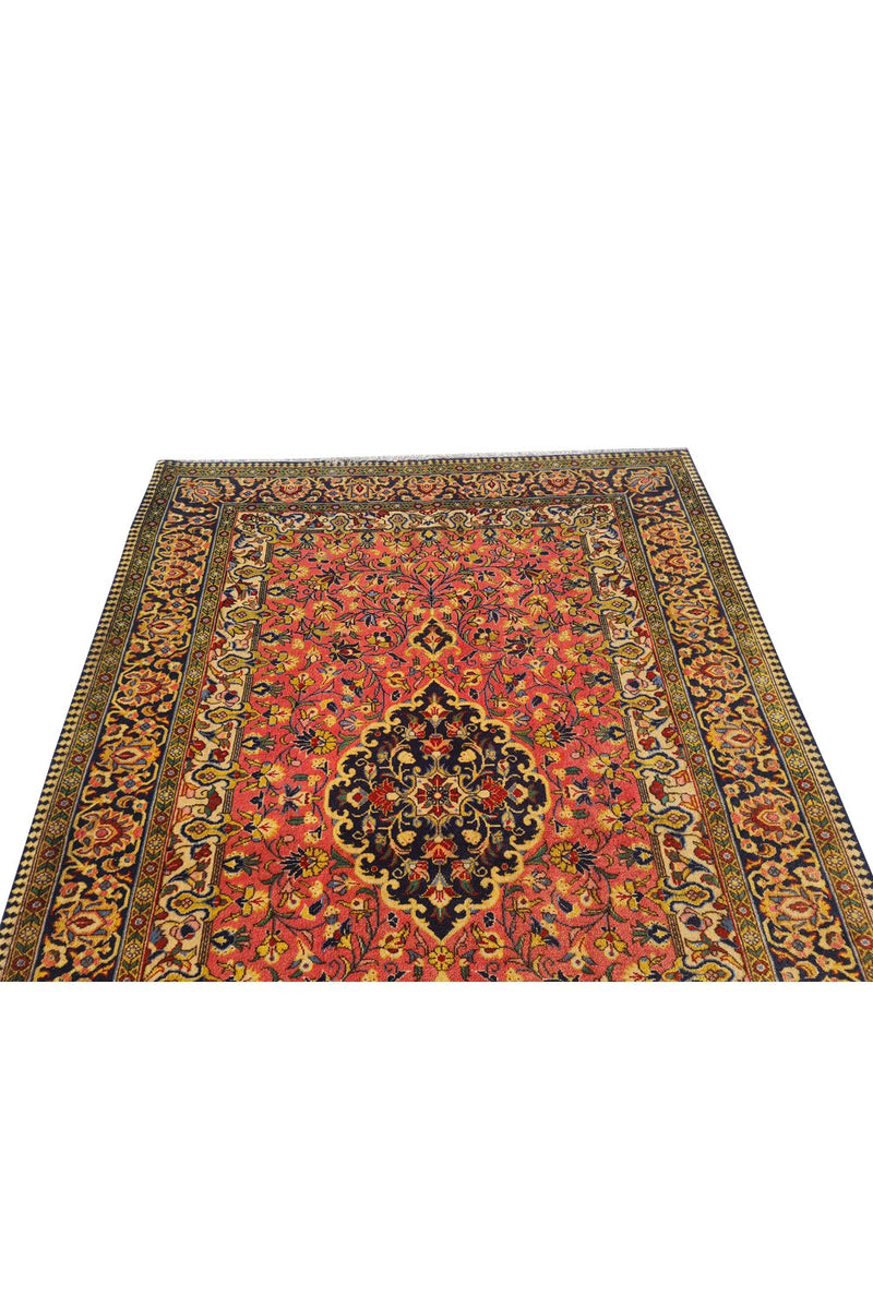 Authentic Hand Knotted Vintage Pashmin Koum Wool Area Rug 5.2 x 3.8 Ft (1773 Ger-4)