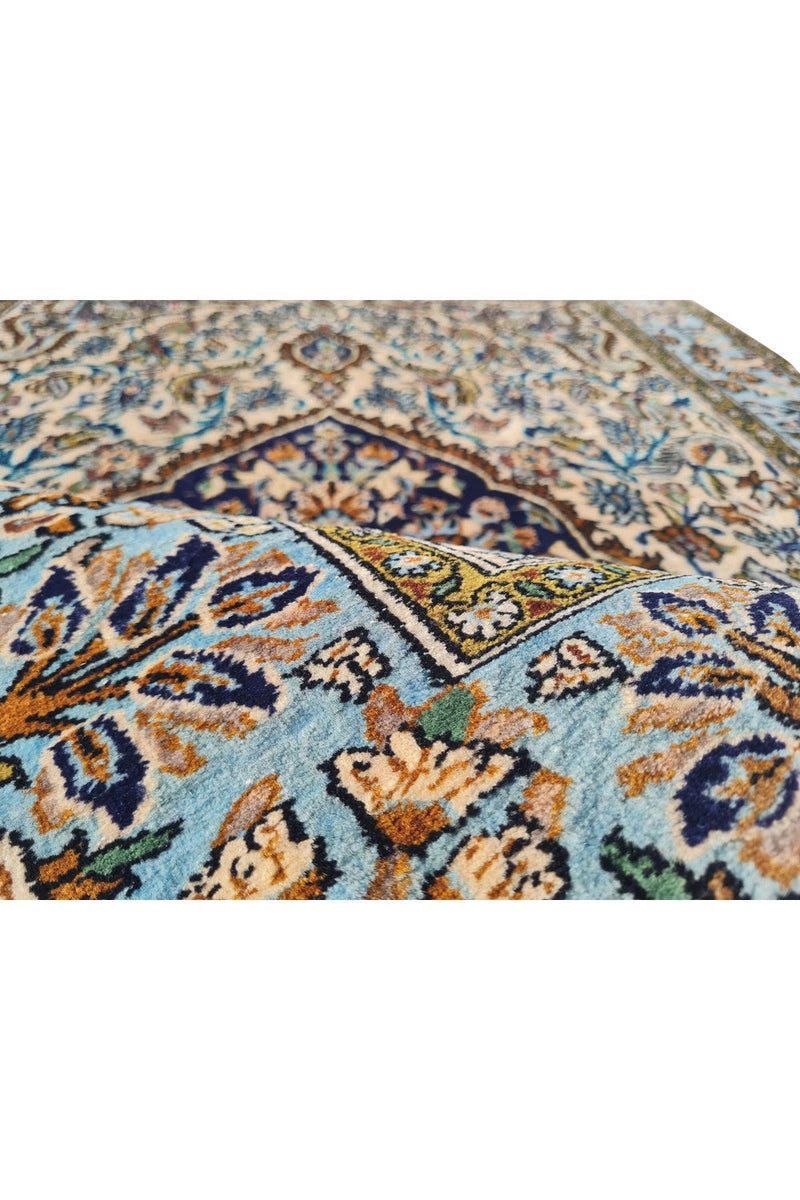 Authentic Hand Knotted Vintage Pashmin Koum Wool Area Rug 5.2 x 3.4 Ft (1774 Ger-4)