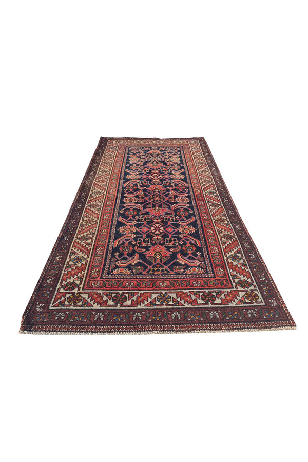 Authentic Hand Knotted Antique Hamidoun Wool Area Rug 6.4 x 3.4 Ft (1775 Ger-4)
