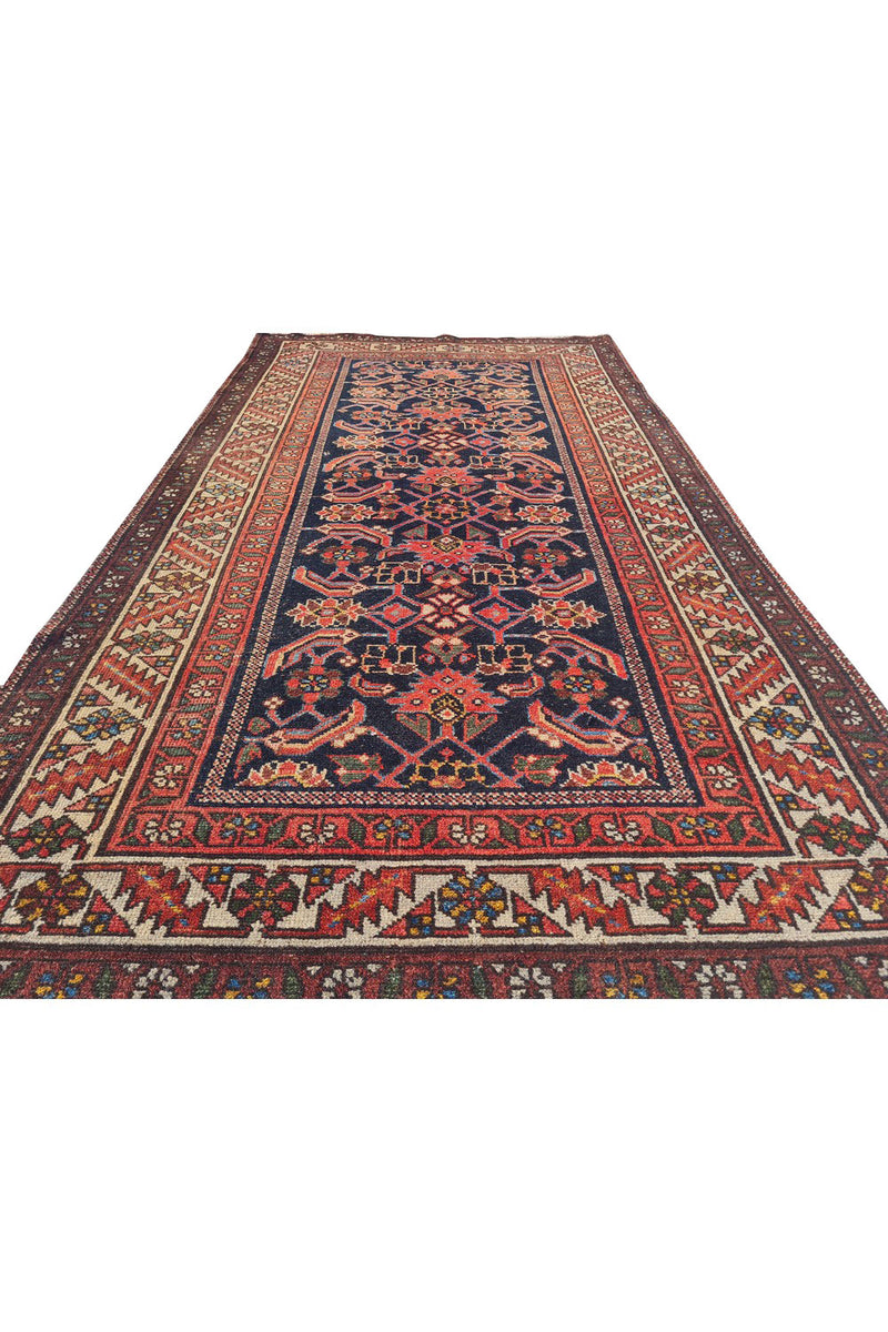 Authentic Hand Knotted Antique Hamidoun Wool Area Rug 6.4 x 3.4 Ft (1775 Ger-4)