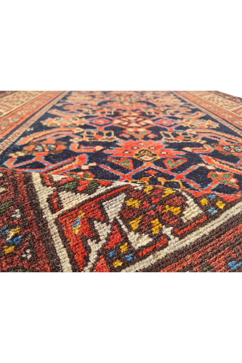 Authentic Hand Knotted Antique Hamidoun Wool Area Rug 6.4 x 3.4 Ft (1775 Ger-4)