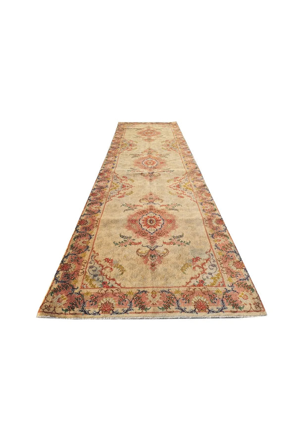 Amazing Hand Knotted Vintage Shahi Tabreez Wool Area Runner Rug 10 x 3 Ft