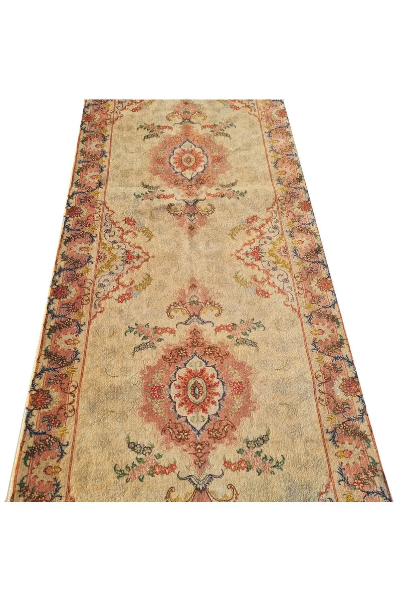 Amazing Hand Knotted Vintage Shahi Tabreez Wool Area Runner Rug 10 x 3 Ft