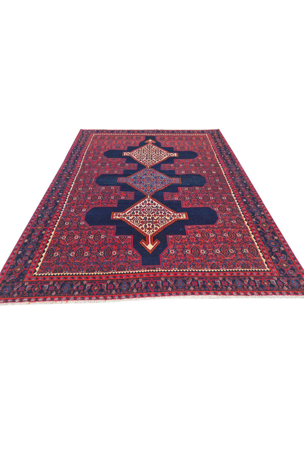 Authentic Hand Knotted Vintage Ceena Wool Area Rug 6.7 x 5.0 Ft (1809 Ger-4)