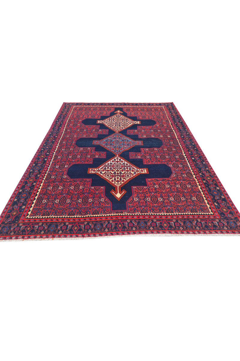Authentic Hand Knotted Vintage Ceena Wool Area Rug 6.7 x 5.0 Ft (1809 Ger-4)