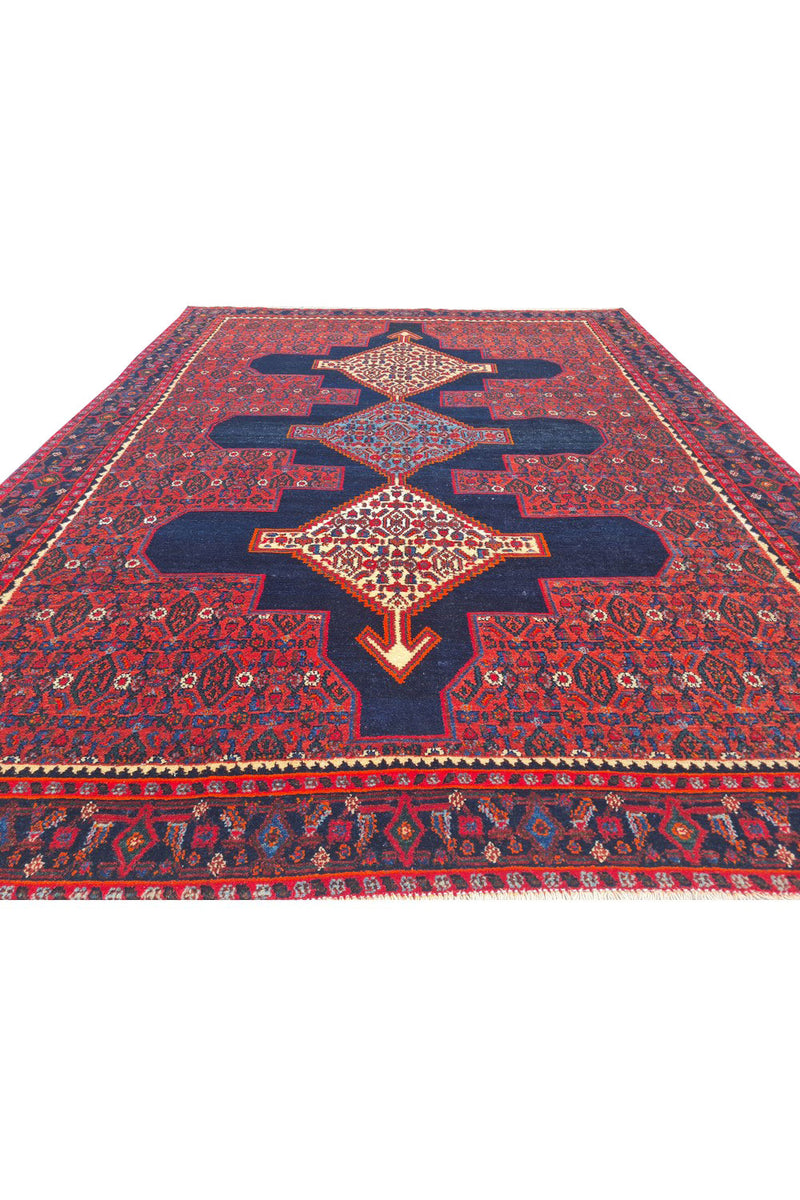 Authentic Hand Knotted Vintage Ceena Wool Area Rug 6.7 x 5.0 Ft (1809 Ger-4)