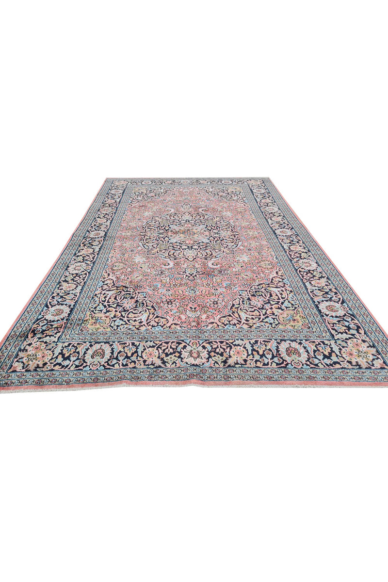 Authentic Hand Knotted Vintage Kashmiri Wool Area Rug 7.4 x 4.11 Ft (1811 Ger-4)