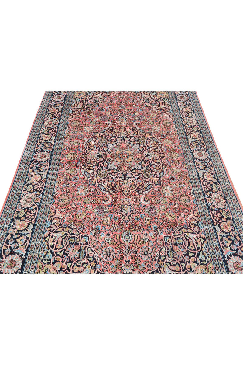 Authentic Hand Knotted Vintage Kashmiri Wool Area Rug 7.4 x 4.11 Ft (1811 Ger-4)