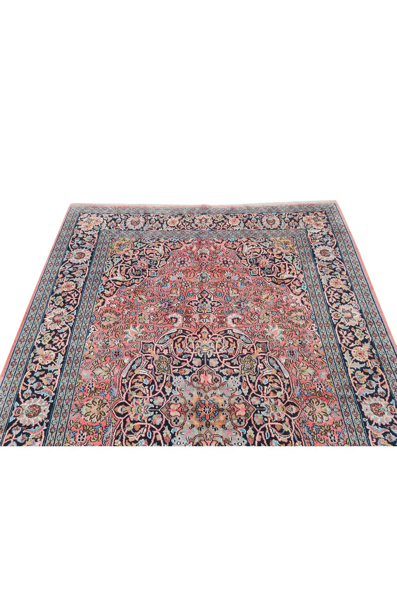 Authentic Hand Knotted Vintage Kashmiri Wool Area Rug 7.4 x 4.11 Ft (1811 Ger-4)