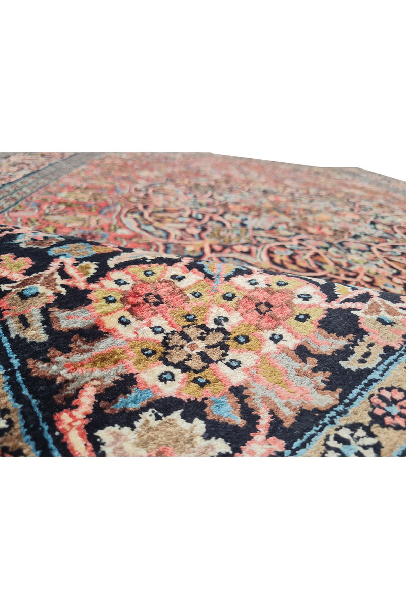 Authentic Hand Knotted Vintage Kashmiri Wool Area Rug 7.4 x 4.11 Ft (1811 Ger-4)