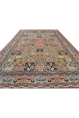 Authentic Hand Knotted Vintage Double Knot Pictorial Wool Area Rug 7.2 x 4.5 Ft (1813 Ger-4)