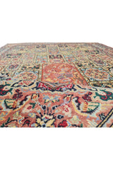Authentic Hand Knotted Vintage Double Knot Pictorial Wool Area Rug 7.2 x 4.5 Ft (1813 Ger-4)