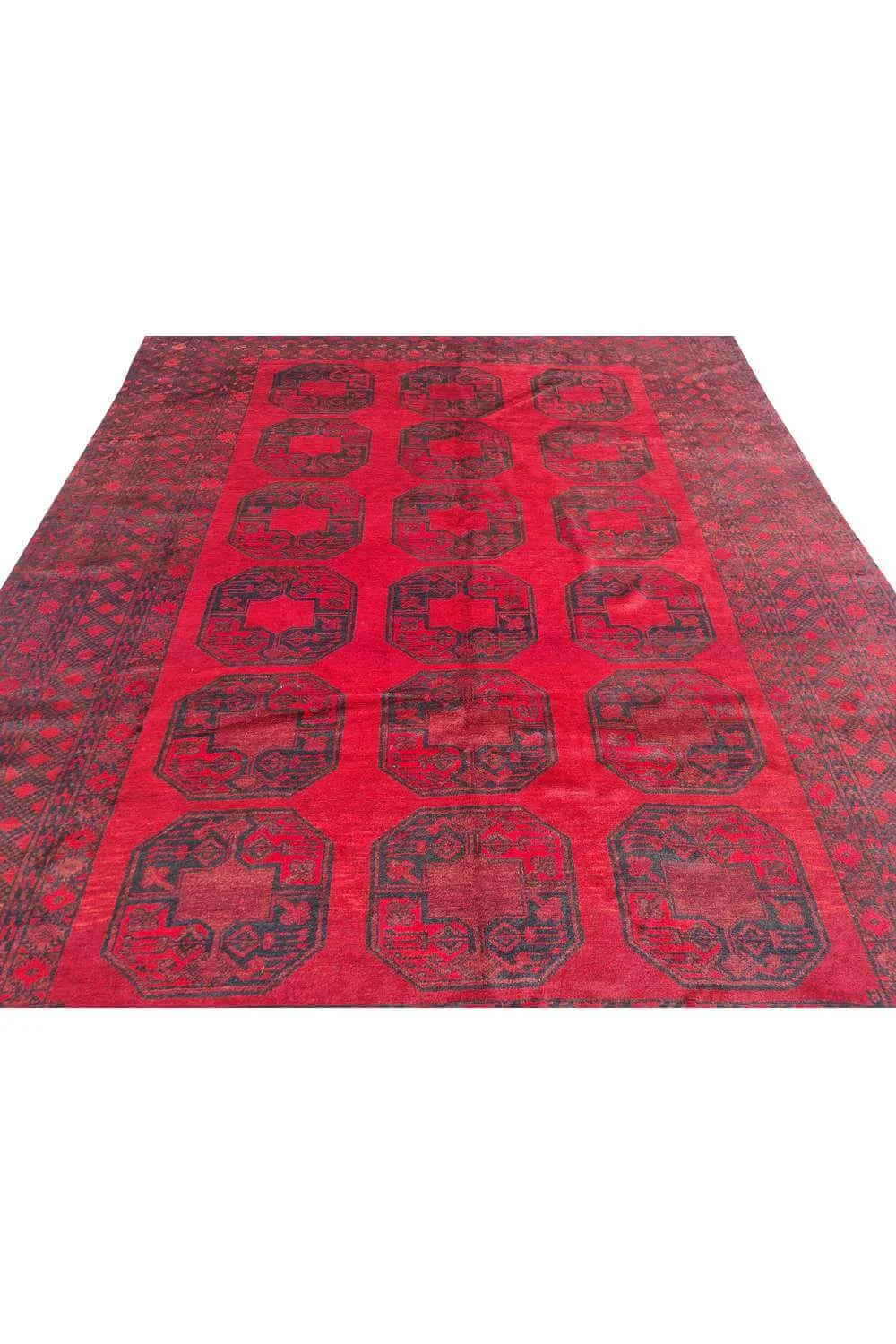 Amazing Hand Knotted Antique Turkmen Felpah Wool Area Rug 10.11 x 8.3 Ft