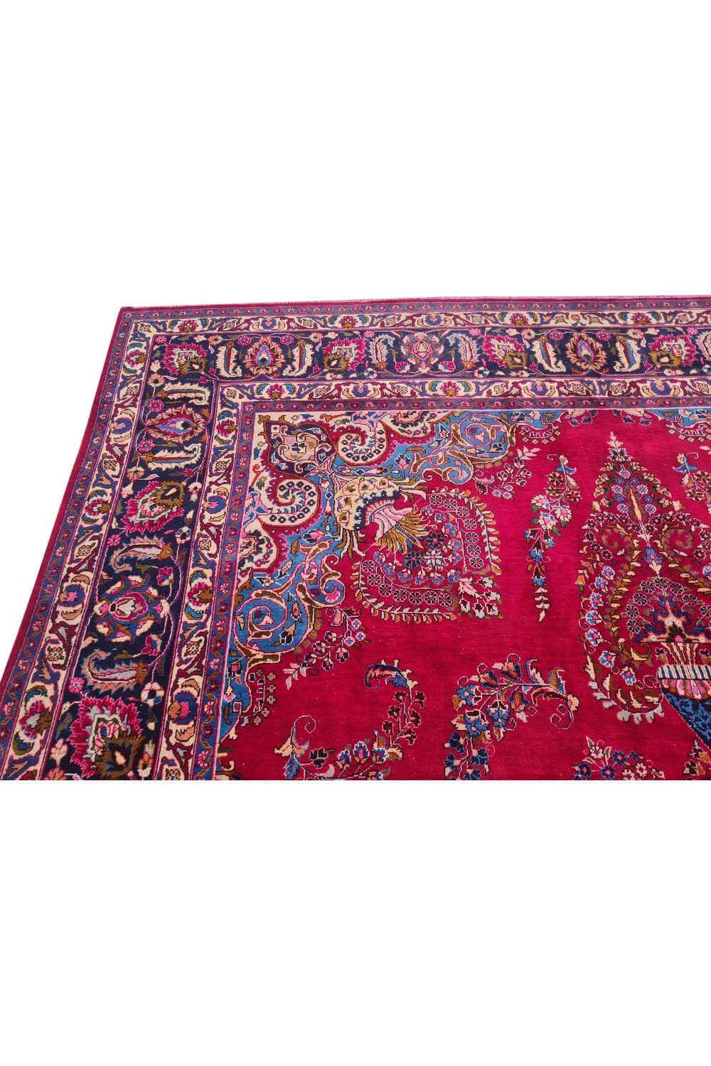 Amazing Hand Knotted Vintage Mashoud Wool Area Rug 12.10 x 9.10 Ft