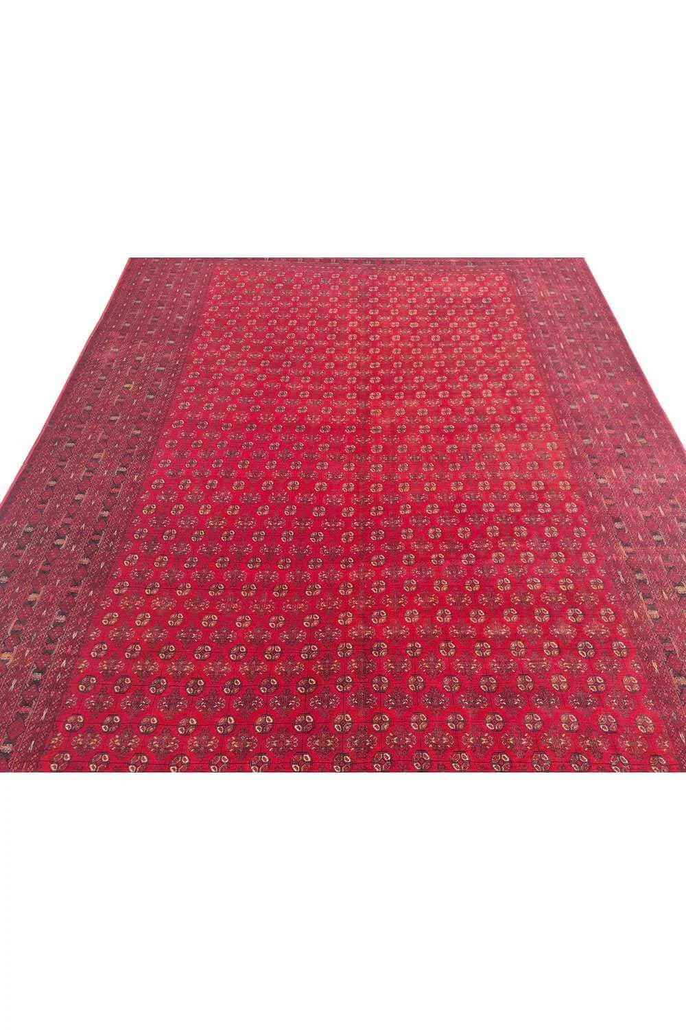 Amazing Hand Knotted Antique Afghan Turkmen Moori Wool Area Rug 11.4 x 7.11 Ft