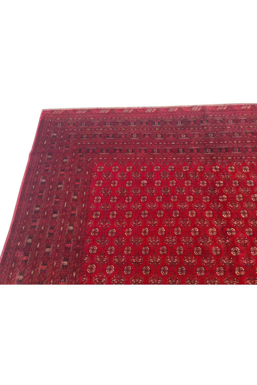 Amazing Hand Knotted Antique Afghan Turkmen Moori Wool Area Rug 11.4 x 7.11 Ft