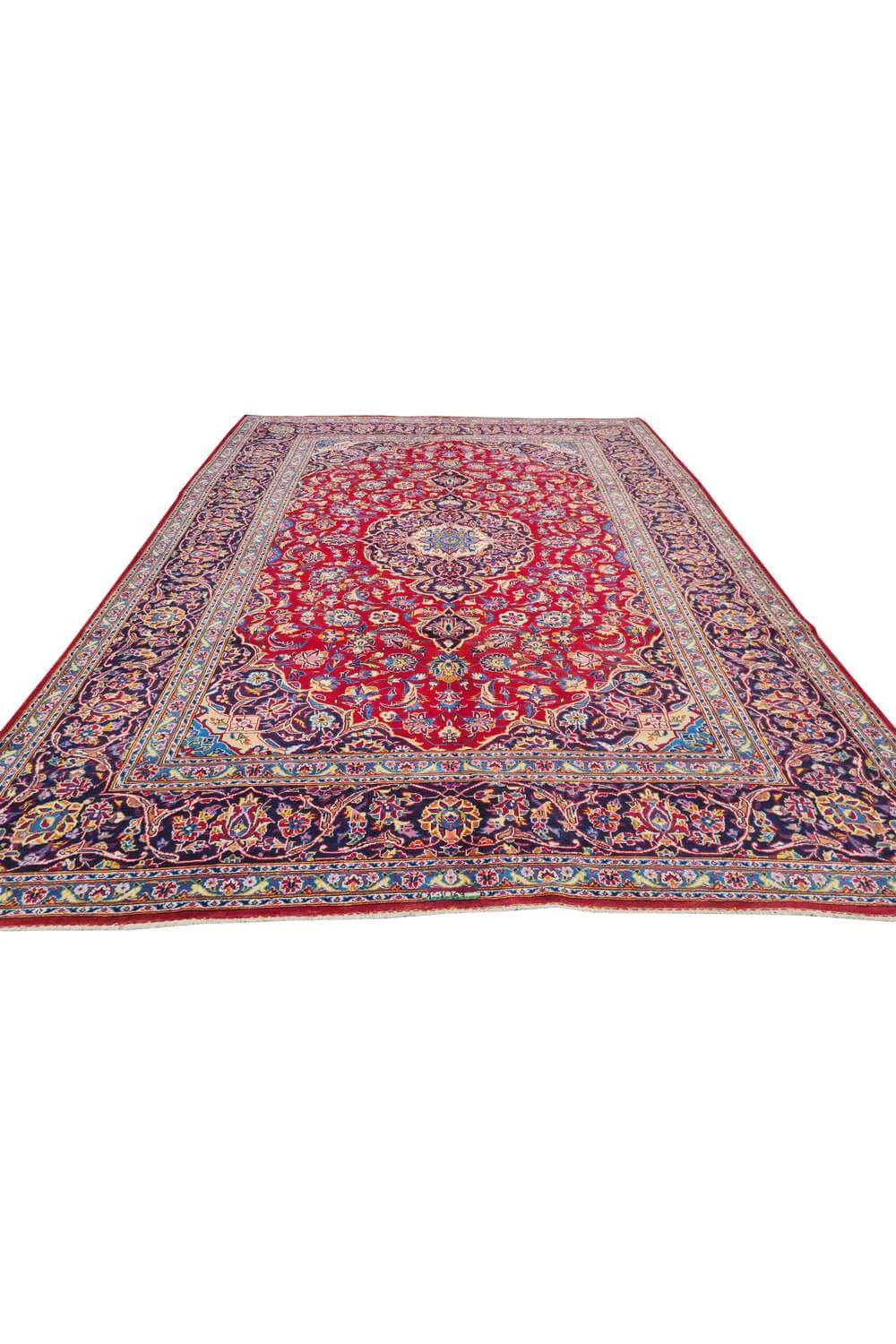 Amazing Hand Knotted Vintage Qashoun Wool Area Rug 10.8 x 7.7 Ft