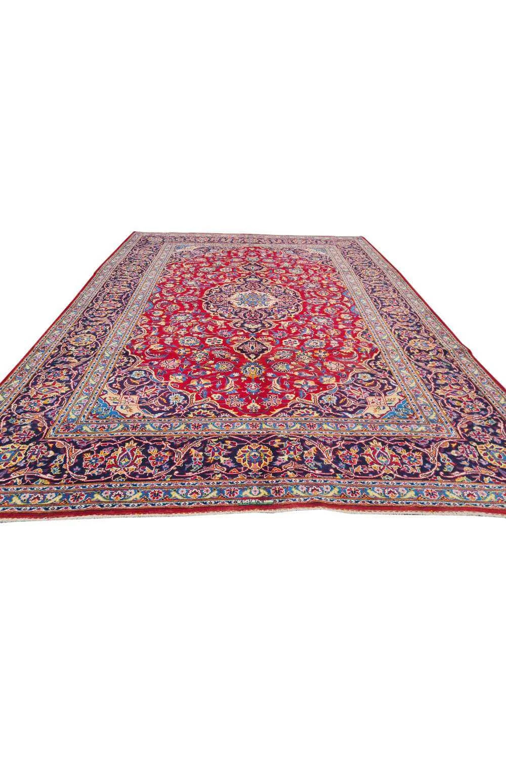 Amazing Hand Knotted Vintage Qashoun Wool Area Rug 10.8 x 7.7 Ft