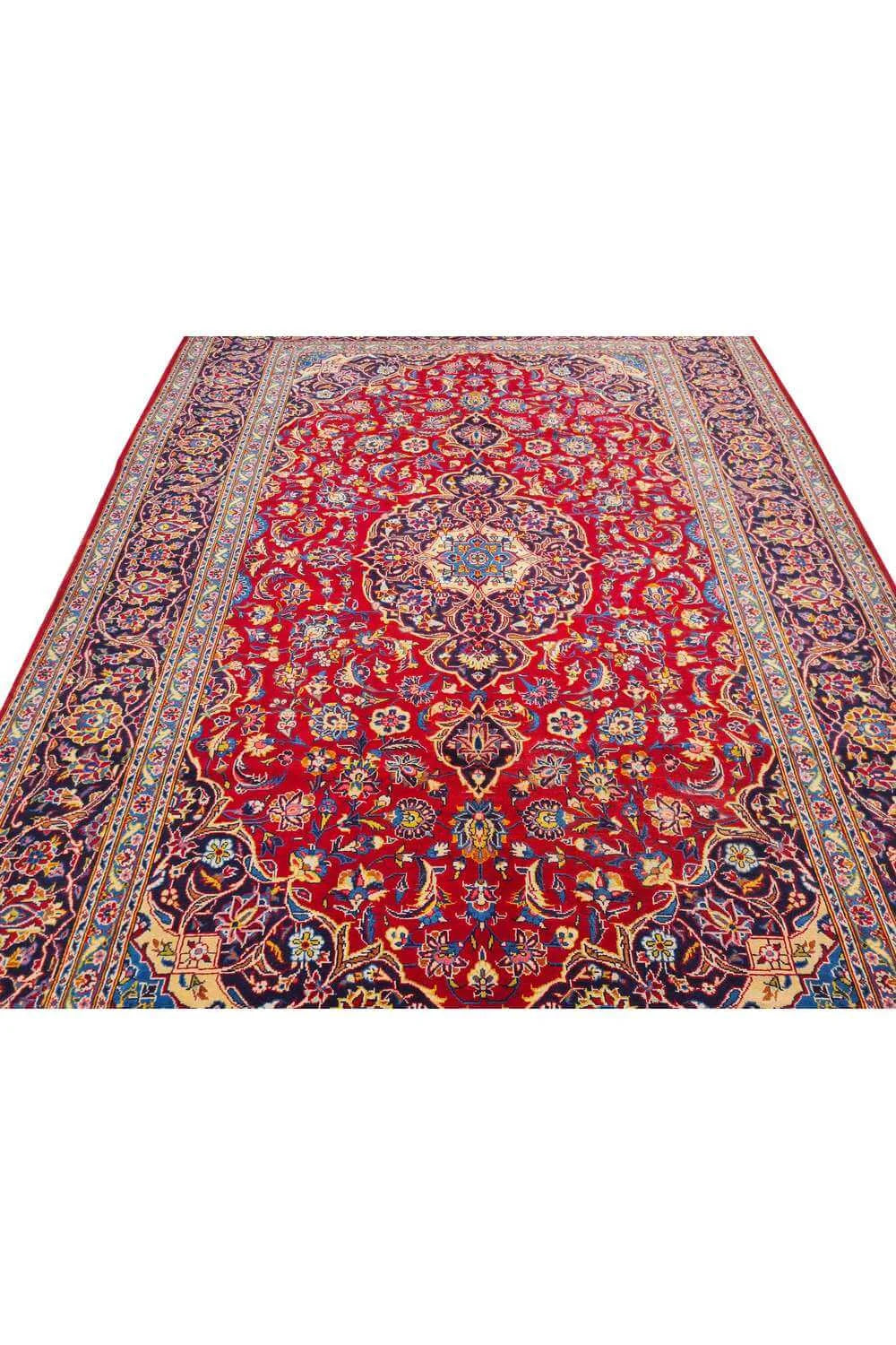 Amazing Hand Knotted Vintage Qashoun Wool Area Rug 10.8 x 7.7 Ft