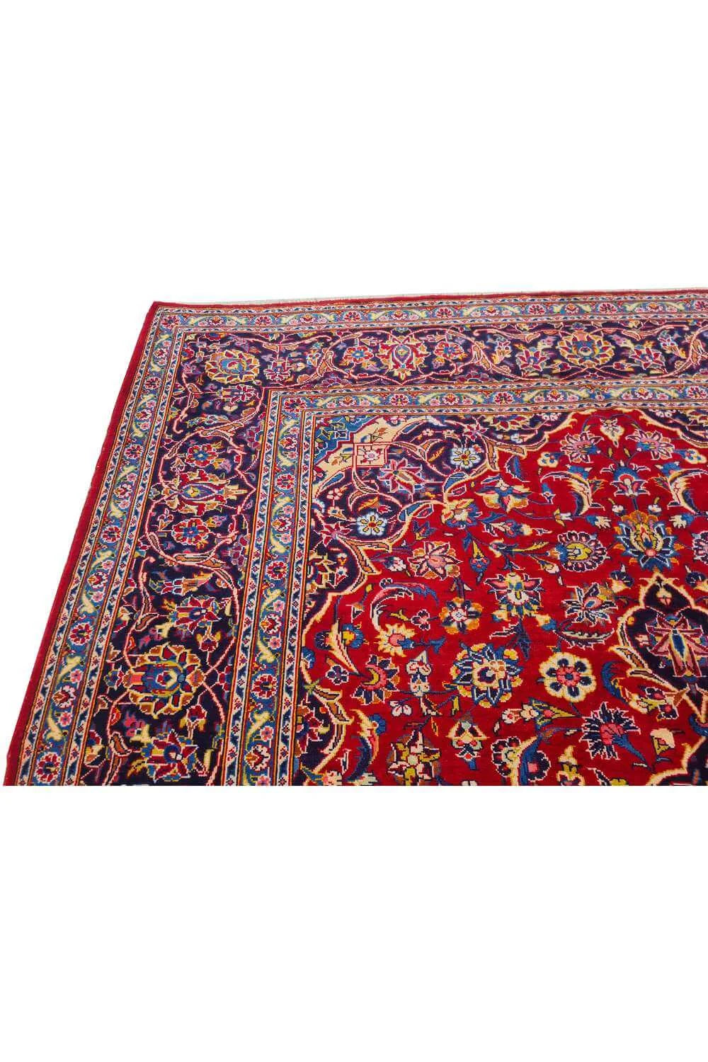 Amazing Hand Knotted Vintage Qashoun Wool Area Rug 10.8 x 7.7 Ft