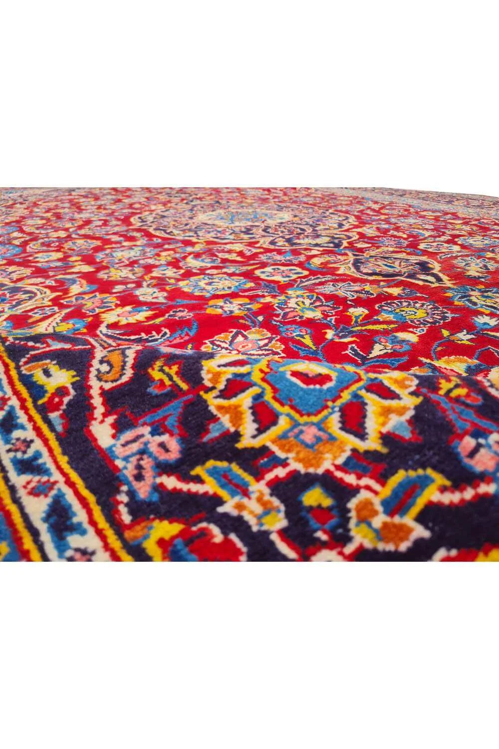 Amazing Hand Knotted Vintage Qashoun Wool Area Rug 10.8 x 7.7 Ft