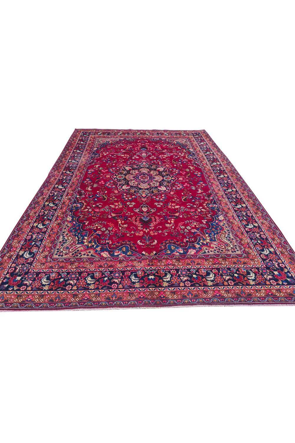 Amazing Hand Knotted Vintage Mashoud Wool Area Rug 11.9 x 8.1 Ft