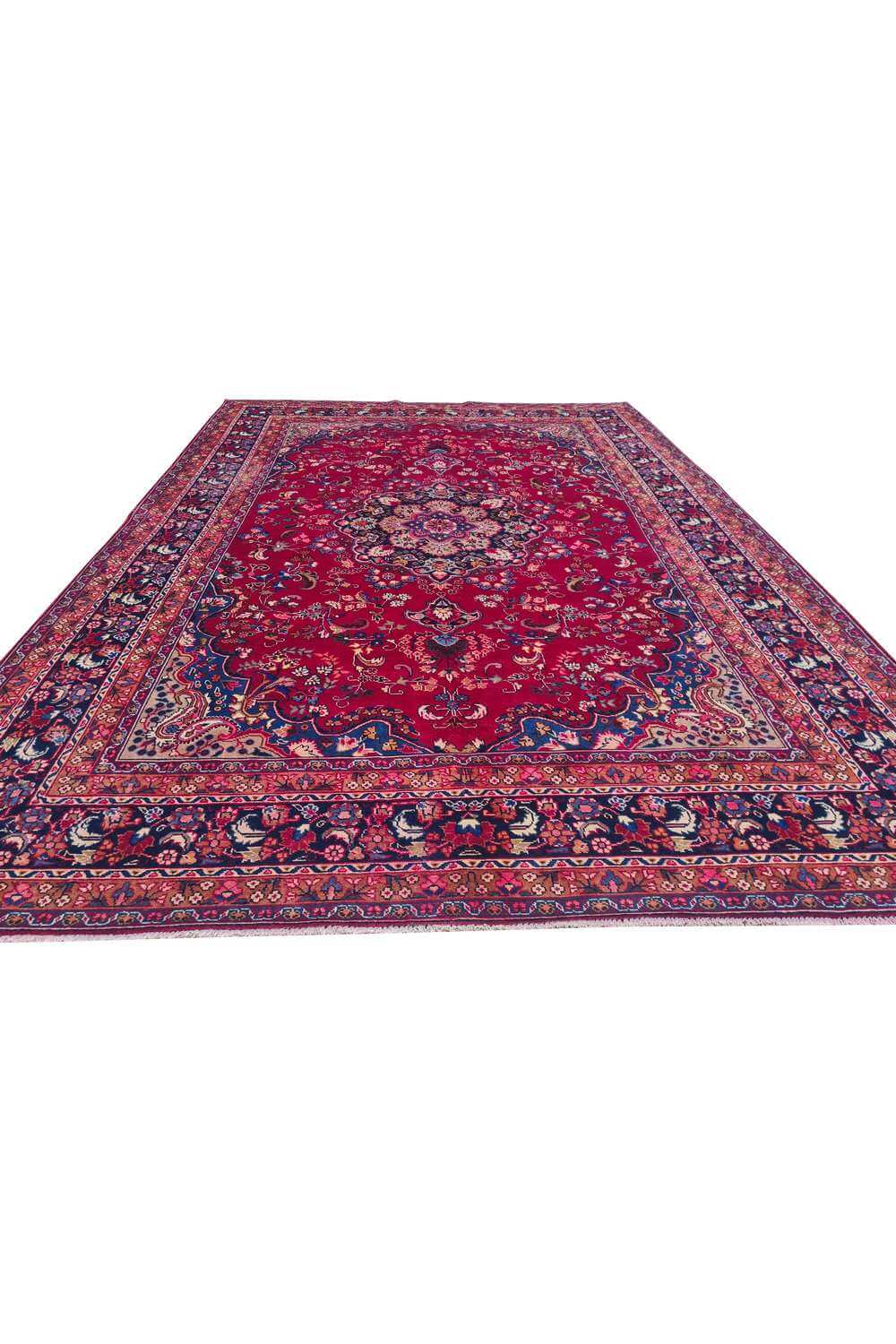 Amazing Hand Knotted Vintage Mashoud Wool Area Rug 11.9 x 8.1 Ft